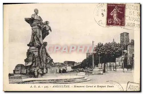 Cartes postales Angouleme Monument Carnot et Rempart Desaix