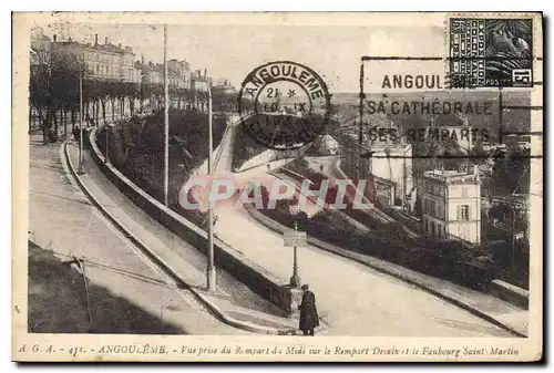 Ansichtskarte AK Angouleme Vue prise du Rempart du Midi sur le Rempart Desaix et le Faubourg Saint Martin