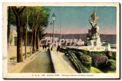 Cartes postales Angouleme Rempart Desaix et Statue Carnot