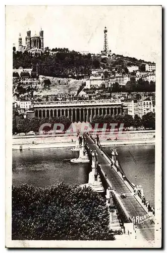 Ansichtskarte AK Lyon Pont du Palais de Justice sur la Saone et Colline de Fourviere