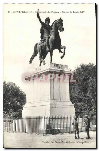 Ansichtskarte AK Montpellier Promenade du Peyron Statue de Louis XIV