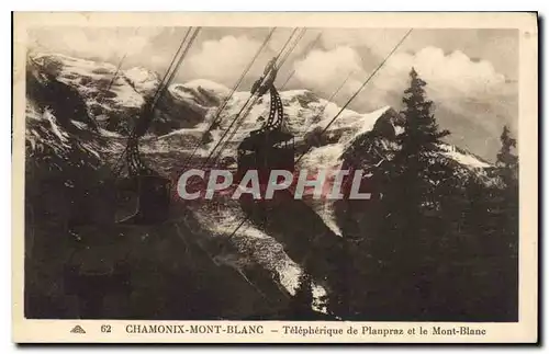 Cartes postales Chamonix Mont Blanc Telepherique de Planpraz et le Mont Blanc