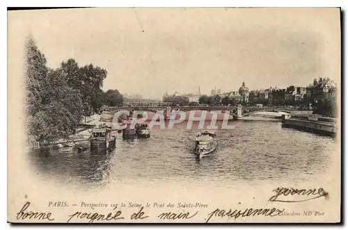 Ansichtskarte AK Paris Perspective sur la Seine le Pont des Saints Peres