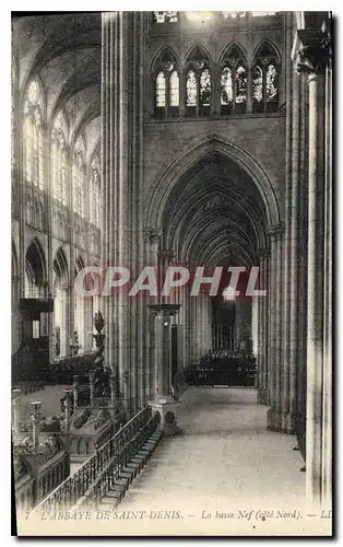 Cartes postales L'Abbaye de Saint Denis La basse Nef cote Nord