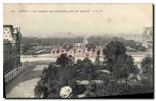 Cartes postales Paris Les Jardins des Tuileries pris du Louvre