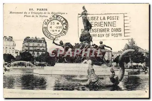 Cartes postales Paris Monument du Triomphe ed la Republique Place de la Nation