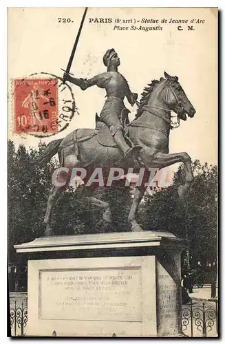 Ansichtskarte AK Paris 8 arrt Statue de Jeanne d'Arc Place St Augustin