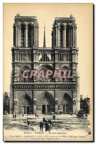 Cartes postales Paris Notre Dame Style ogival