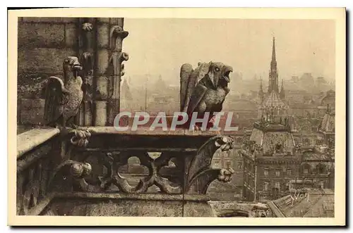 Ansichtskarte AK Paris en Flanant Notre Dame de Paris Detail de la facade Nord a droit la Sainte Chapelle