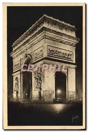 Cartes postales Feeries Nocturnes de Paris l'Arc de Triomphe de