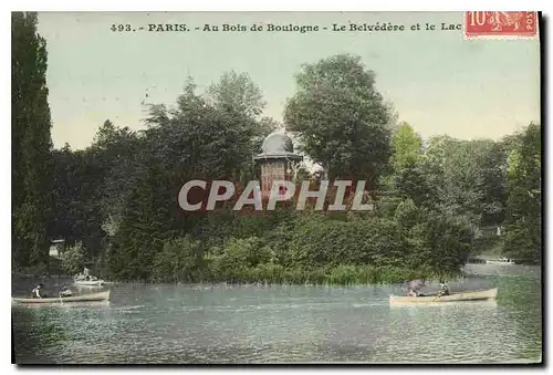 Cartes postales Paris Au Bois de Boulogne le Belvedere et le Lac