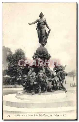 Ansichtskarte AK Paris la statue de la Republique par Dalou Lion