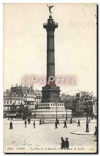 Cartes postales Paris la place de la Bastille et la Colonne de Juillet