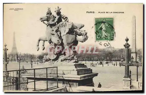 Ansichtskarte AK Paris Place de la Concorde Tour Eiffel