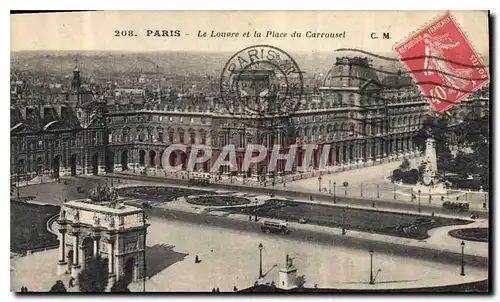 Cartes postales Paris Le Louvre et la Place du Carrousel