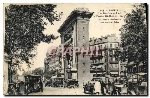 Cartes postales Paris Le Boulevard et la Porte St Denis