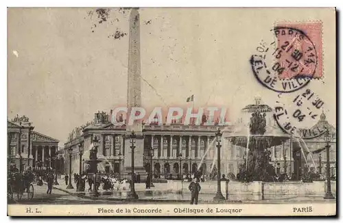 Ansichtskarte AK Place de la Concorde Obelisque de Louqsor Paris