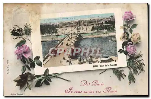 Cartes postales Paris Place de la Concorde De Paris Le vous envoie ces Fleurs