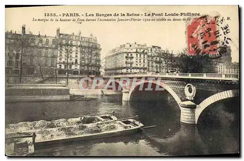 Cartes postales Paris Les Berges de la Seine Le Pont Louis Philippe