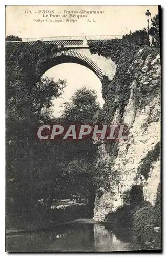 Cartes postales Paris Buttes Chamount Le Pont de Briques