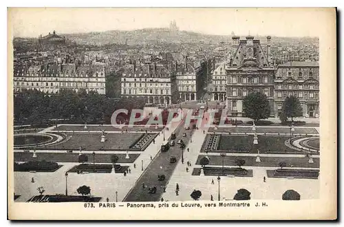 Cartes postales Paris Panorama pris du Louvre vers Montmartre