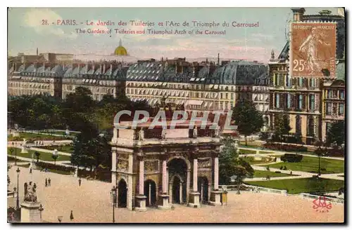 Ansichtskarte AK Paris Le Jardin des Tuileries et l'Arc de Triomphe du Carrousel