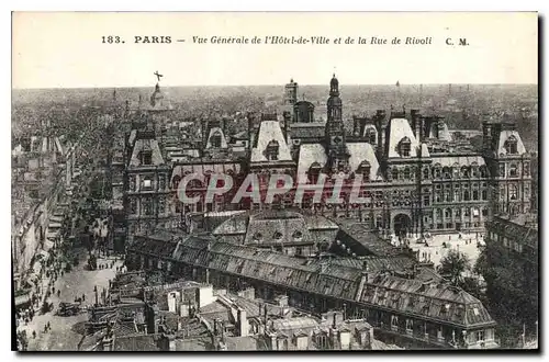 Ansichtskarte AK Paris Vue generale de l'Hotel de Ville et de la Rue de Pivoli