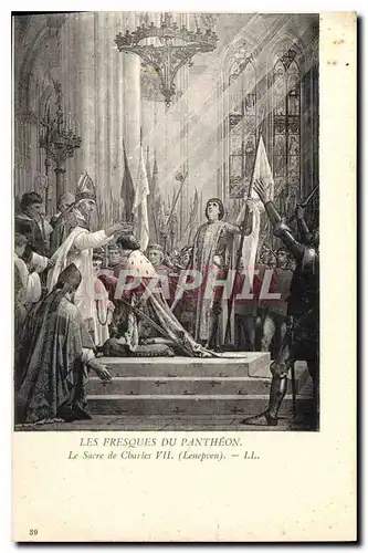 Ansichtskarte AK Les Fresques du Pantheon le Sacre de Charles VII Lenepveu