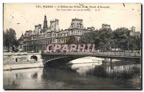 Ansichtskarte AK Paris l'hotel de Ville et le Pont d'Arcole