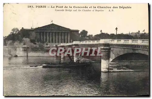 Cartes postales Paris le Pont de la Concorde et la Chambre des Deputes Bateau