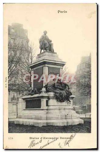 Ansichtskarte AK Paris Statue d'Alexandre Dumas