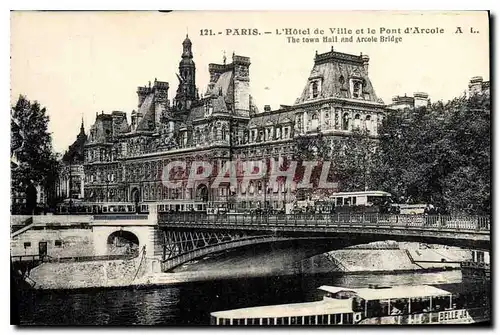 Cartes postales Paris L'Hotel de Ville et le Pont d'Arcole