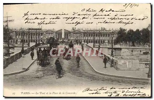 Cartes postales Paris Le Pont et la Place de la Concorde