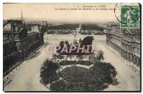 Ansichtskarte AK Panorama de Paris Le Louvre le Jardin des Tuileries et les Champs Elysees