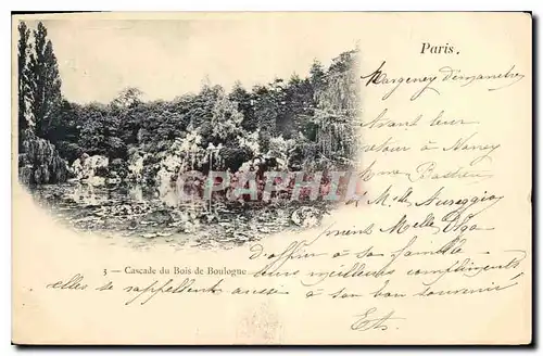 Cartes postales Paris Cascade du Bois de Boulogne Carte 1899