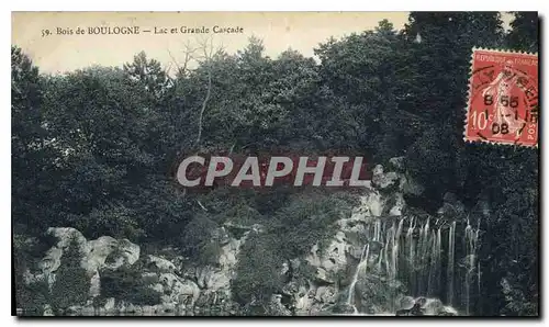 Cartes postales Bois de Boulogne Lac et Grande Cascade