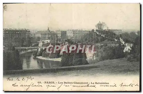 Cartes postales Paris Les Buttes Chaumont Le Belvedere