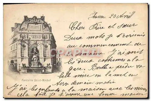 Cartes postales Paris Fontaine Saint Michel