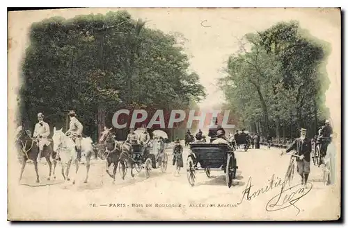 Ansichtskarte AK Paris Bois de Boulogne Allee des Acacias Chevaux Velo cycle