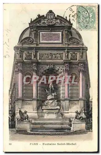 Cartes postales Paris Fontaine Saint Michel