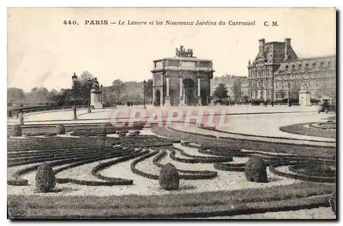 Cartes postales Paris Le Louvre et les Nouveaux Jardins du Carrousel