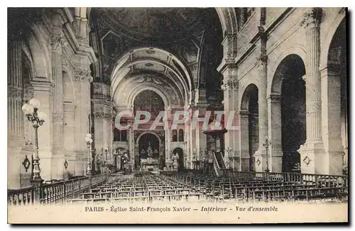 Cartes postales Paris Eglise Saint Francois Xavier Interieur vue d'ensemble