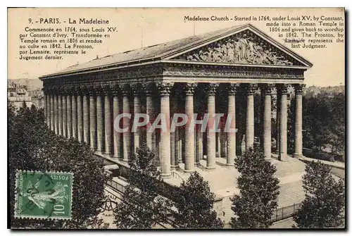 Cartes postales Paris la Madeleine Commencee en 1764 sous Louis XV pour Constant d'Ivry Transformee en Temple ro