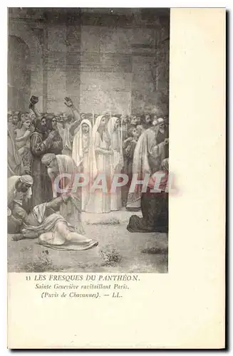 Ansichtskarte AK Les Fresques du Pantheon Sainte Genevieve Ravitaillant Paris Puvis de Chavannes