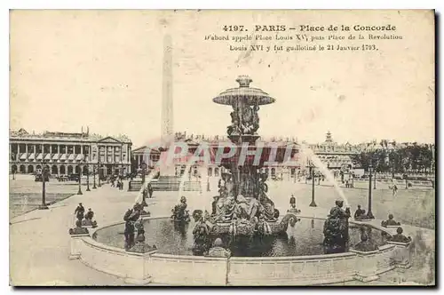 Ansichtskarte AK Paris Place de la Concorde d'abord appele Place Louis XV Puis place de la Revolution Louis XVI y