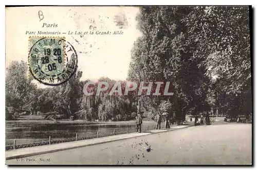 Cartes postales Paris Parc Montsouris le Lac et la Grande Allee