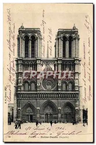 Cartes postales Paris Notre Dame Facade