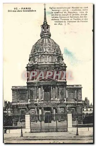 Ansichtskarte AK Paris Dome des Invalides Eglise construite par Mansart en 1706