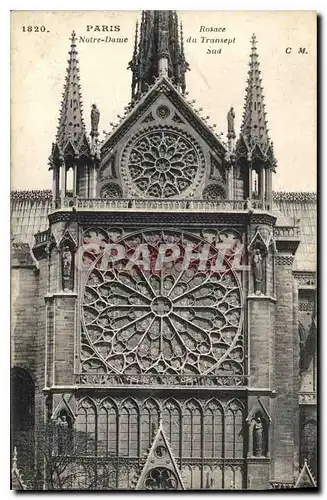 Cartes postales Paris Notre Dame Rosace du Transept Sud