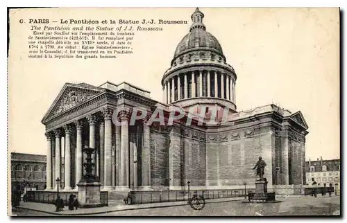 Ansichtskarte AK Paris le Pantheon et la statue JJ Rousseau